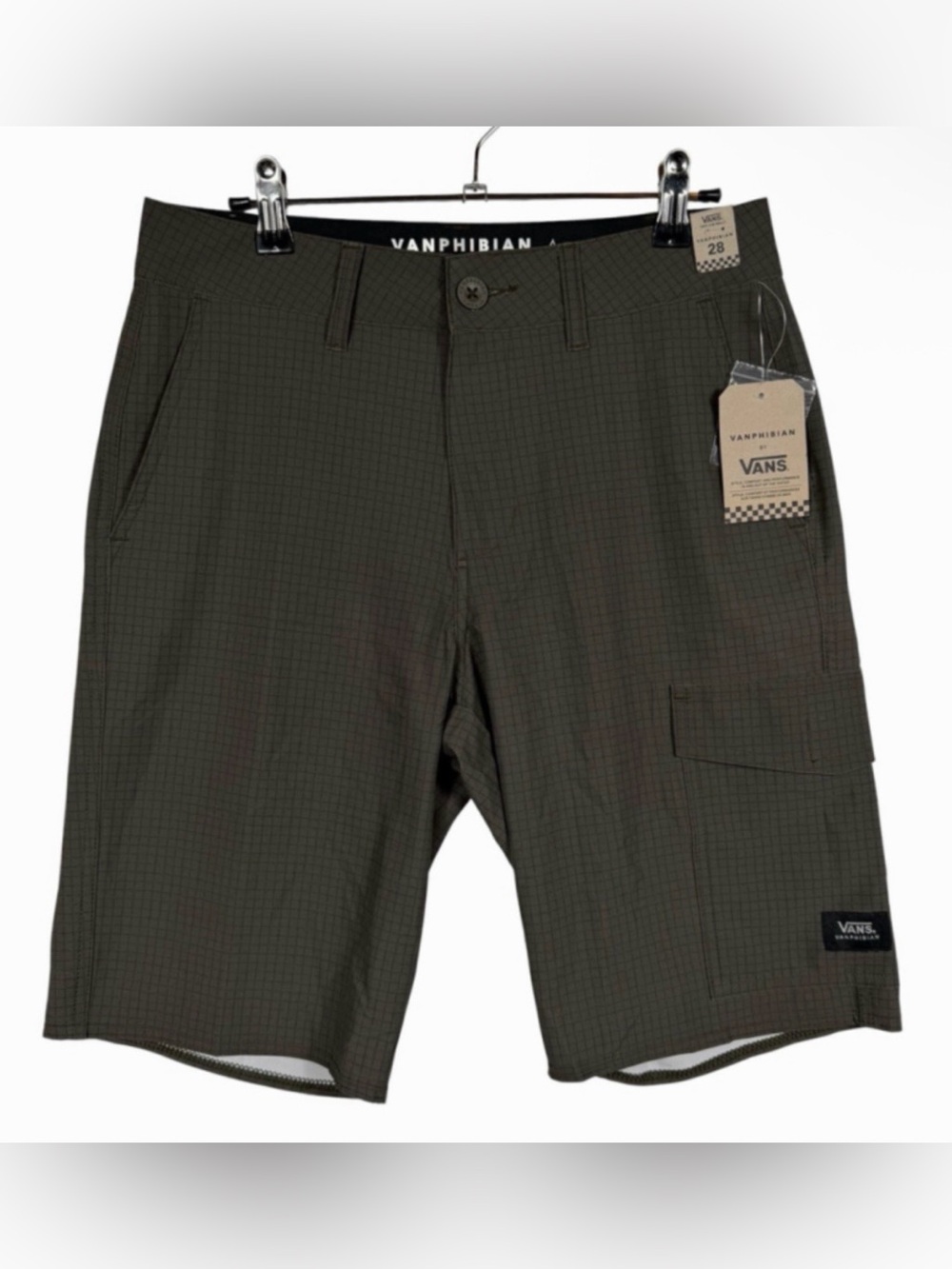 VANS Vanphibian Ripstopper Board Shorts Green and Black Men's Size 28